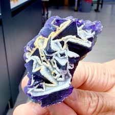 82g Rare blue purple dual color window frame fluorite mineral crystal/Zhejiang picture