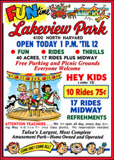 Vintage Lakeview Park Amusement Park Ad Magnet - Tulsa Oklahoma picture