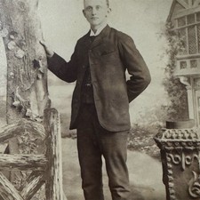 Antique Cabinet Card Young Man Studio Portrait Reading PA picture