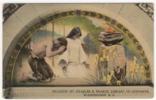 Religion Charles S Pearce Mural Library of Congress Antique Postcard picture