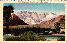 Vintage Linen Postcard Chino Canyon Mt. San Jacinto Palm Springs CA picture