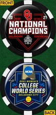 2021,22,23,24 WCWS CHAMPIONS - OKLAHOMA SOONERS SOFTBALL - SET OF FOUR CHIPS picture