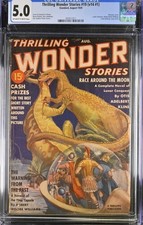 Thrilling Wonder Stories 1939 August, #19. Dinosaur cover. CGC. Pulp picture