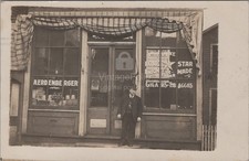 A Erdenberger Cigars Tobaccos Store Front Mansfield Ohio OH RPPC 1909 Postcard picture