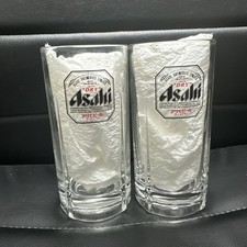 Set Of 2 Asahi Draft Beer Super Dry 13.9 oz 410 ml Beer Mug. Japanese Original. picture