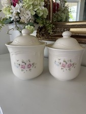 Pfaltzgraff Tea Rose Canister Set Of 2 Floral Vintage 1980-90s Era picture