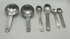 VTG Aluminum Measuring Spoon Set 6 Pc Round Bowl MCM Kitchen picture