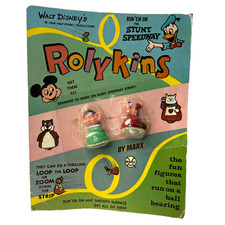 1968 WALT DISNEY ROLYKINS By Marx Figures On Card Dopey Goofy Made In USA picture