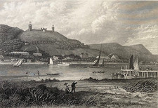 ORIGINAL ATLANTIC HIGHLANDS SHREWSBURY RIVER NEW JERSEY ENGRAVING 1872 picture