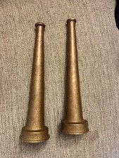 2-Vintage Powhatan B & I Brass Fire Hose Nozzles 12” 1 1/2 picture