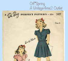 1940s Vintage Dubarry Sewing Pattern 5427 WWII Toddler Frock Sweet Classic Sz4 picture