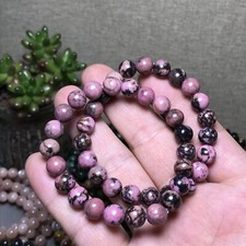 10Pcs Wholesal Natural Polish Red rose stone bracelets Crystal ball 8mm  picture