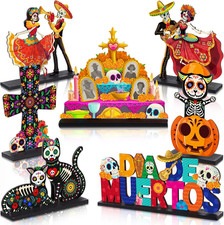 7 Pcs Day of the Dead Table Centerpiece Dia De Los Muertos Decor picture
