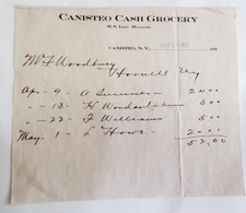 1912 Letter, Canisteo Cash Grocery, Canisteo, NY,  M.F Woodbury, Hornell NY picture