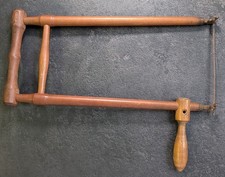 Antique Turned Hardwood Bow Saw Woodworking Coping Saw Tool Steampunk Decor picture