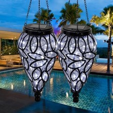 Solar Hanging Lantern Outdoor Lights, Solar Lanterns Decorative Outdoor,Tear-... picture