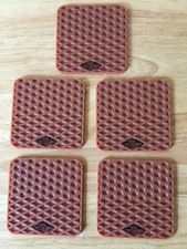 WOW 5 Vintage Vans Off The Wall Waffle Weave Rubber Drink Tan Coasters RARE Set picture