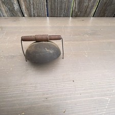 original antique early american tall clock bell & holding bracket. parts. picture