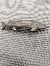 Vintage 1999 G.G. Harris Fine Pewter Sturgeon Fish Lapel Pin Tie Tack picture
