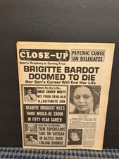 1974 April 22nd National Close-Up Newspaper, Brigitte Bardot, Omar Sharif (10U) picture