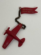 WWII Remember Pearl Harbor Plastic Airplane Sweetheart Pin Brooch Homefront picture