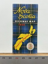 1959 Nova Scotia Highway Map Canada Vintage picture