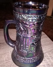 Vintage Fenton Purple Amethyst Carnival Glass Collectible Stein The Glass Blower picture
