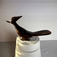 Vintage Hand Carved Ironwood Roadrunner Sculpture Bird Figurine 7