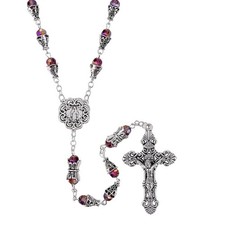 Christian Brands Santiago de Compostela Rosary Amethyst Beads 27in picture