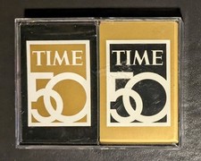 Vintage Time Magazine 50th Anniversary Playing Cards - Black & Gold - Sealed picture