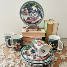 VTG 1995 Block by Gear Brer Rabbit 8 Piece Salad Dessert Plate Mug Serves 4 picture