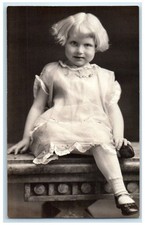 c1930's Cute Little Girl Blonde Hair RPPC Photo Unposted Vintage Postcard picture