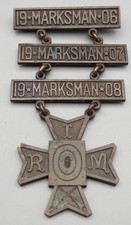 Pre-WWI 1906-1908 RIM Rhode Island Militia Marksman Named Badge picture