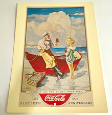 Coca-Cola 50th Anniversary 1886-1936 N.C. Wyeth Poster Repro 1990 picture