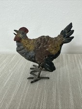 Beautiful Antique Austrian Vienna Cold Painted Bronze Figure of  Hen picture