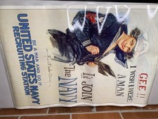 Vintage GEE I WISH I WERE A MAN, I'D JOIN NAVY Poster Howard Chandler Christy picture