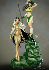 Rogue and Storm Resin Sculpture Statue Model Kit Marvel Unpainted/Unassembled picture