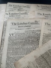 THE OLDEST NEWSPAPER IN THE WORLD - The London Gazette 1600s Editions picture