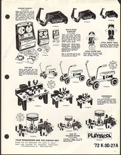 1972 VINTAGE AD SHEET #1458 - PLAYSKOOL TOYS - TRIKE - WIGGLE WAGON etc picture