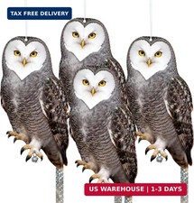 Owls to Keep Birds Away: 4Pcs Fake Owl with Reflective Tape for Orchard Garden P picture
