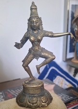 Small staue of Hindu goddess Parvati dancing Lasya, brass, vintage, India picture