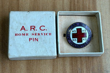 Vintage American Red Cross Volunteer Enamel Pin WWII Era.Made by The Robbins Co. picture