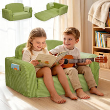 Extra Wide 2-In-1 Convertible Kids Couch | Large Corduroy Toddler Sofa Chair wit picture