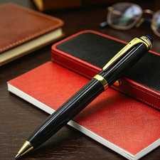 Luxury Black Gold Ballpoint Pen VIP Gift Box New Elegant Executive Pen picture