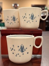 Vtg 1940s American Airlines AA Flagship Syracuse China Airlite Cup Mug Set of 3 picture