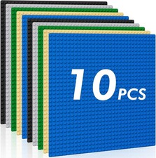 10 Pack 10x10 Building Baseplates Classic Multicolored Compatible Construction picture