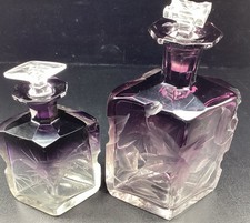 2 Pc. Antique Moser Karlsbad Hand Engraved Crystal Perfume Bottles - NICE picture
