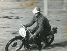 Two Large Vintage (1920s) Motorcycle Photographs, One Racing picture