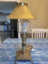 Working vintage Paris Orient Express Istanbul brass lamp & Shade picture