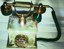 Antique Vintage Rotary Dial Telephone Phone Marble + Jewlery Box Unique picture